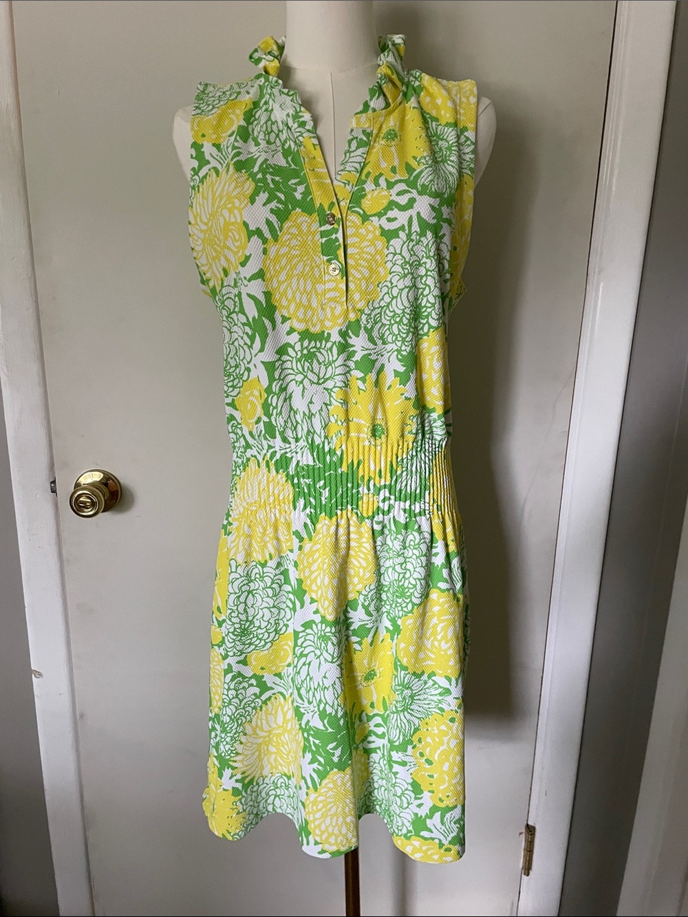 Lilly Pulitzer Love Active Dress in Yellow, Green & White Floral